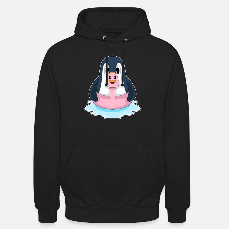 Flamant rose pingouin - Sweat-shirt à capuche unisexe - noir
