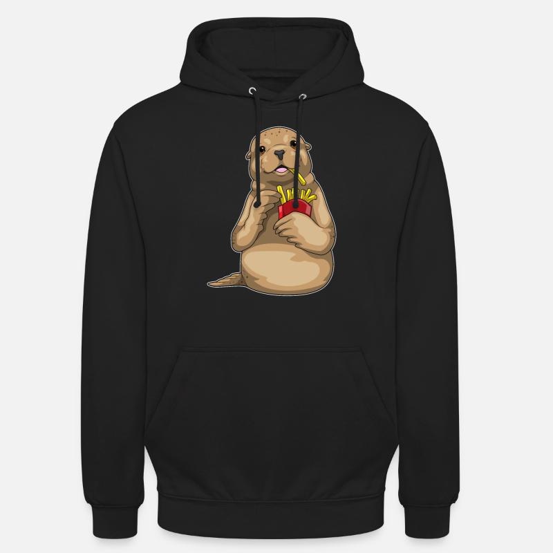 Frites de phoque - Sweat-shirt à capuche unisexe - noir