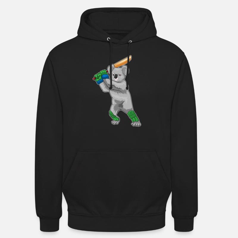 Battes de cricket Koala - Sweat-shirt à capuche unisexe - noir