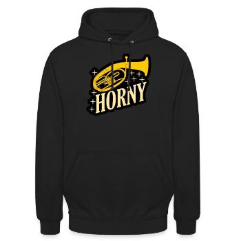 Tenorhorn Brass Instrument Orchestra - Unisex Hoodie - Schwarz - Vorne - Alina (178cm) & Michal (187cm)