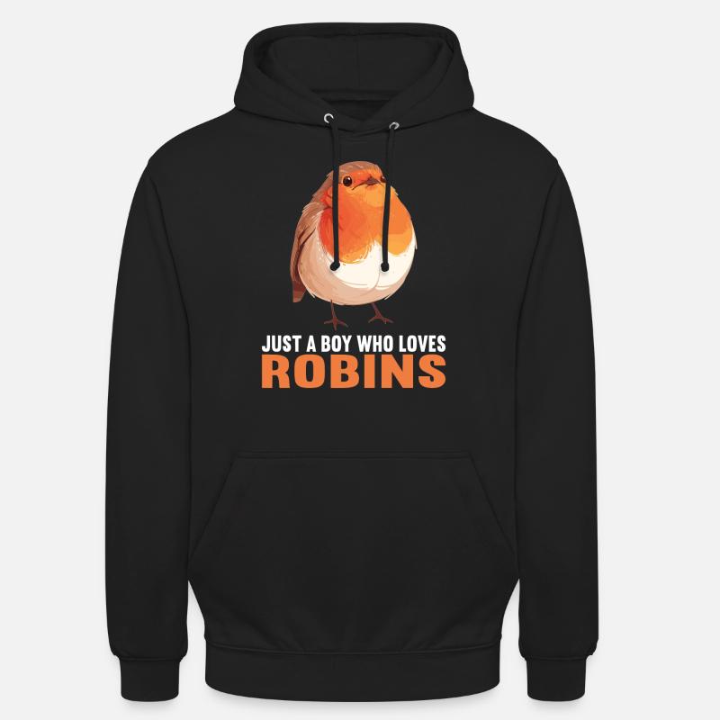 Robin Rotkehlchen - Sweat-shirt à capuche unisexe - noir