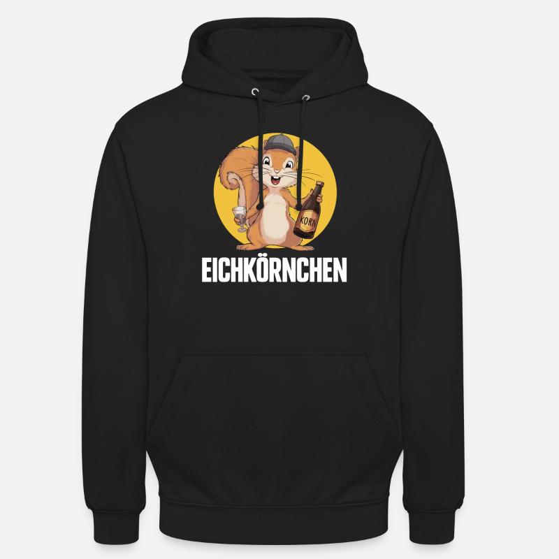 Eichkörnchen Eichhörnchen mit Korn - Unisex Hoodie - Schwarz