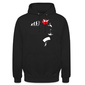 Maillot Skydive Freefly Fallschirmspringer Parachutisme - Sweat-shirt à capuche unisexe - noir - Devant - Alina (178cm) & Michal (187cm)