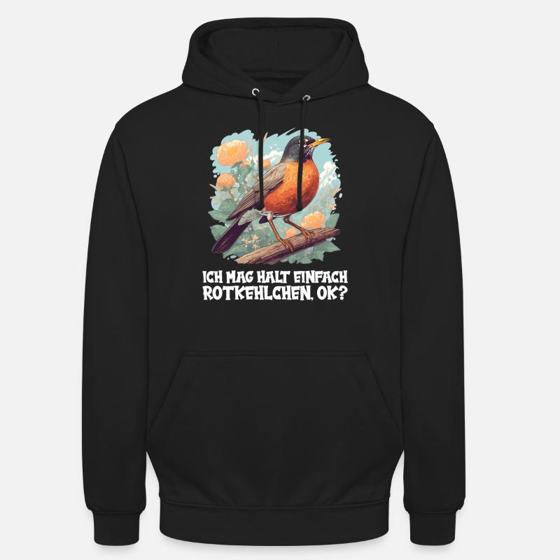 Robin Rotkehlchen - Sweat-shirt à capuche unisexe - noir