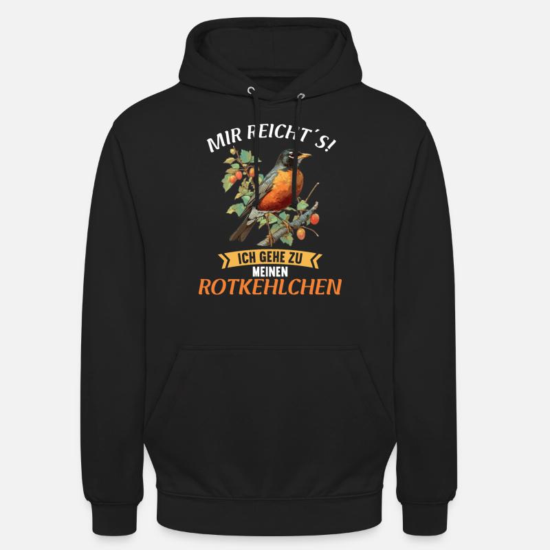 Robin Rotkehlchen - Sweat-shirt à capuche unisexe - noir