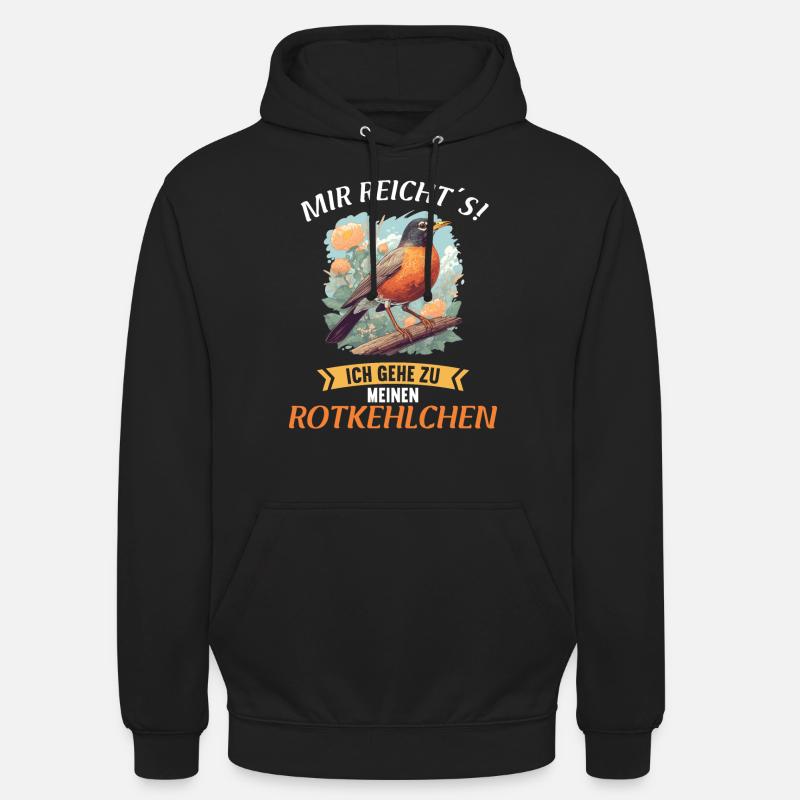 Robin Rotkehlchen - Sweat-shirt à capuche unisexe - noir