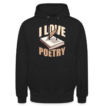 Poetry Lover I Love Poetry Writing Reader Bookish - Unisex Hoodie - Schwarz - Vorne - Alina (178cm) & Michal (187cm)