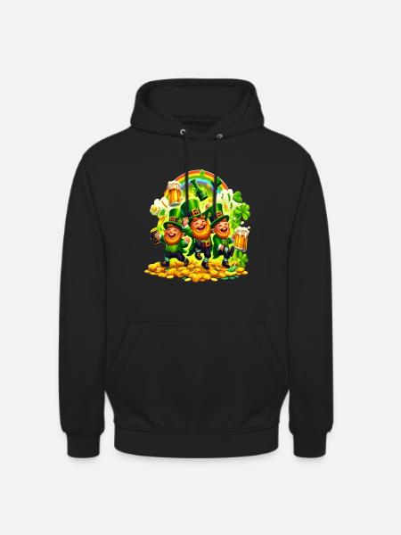 Rainbow Leprechaun (Irish Leprechaun) - Unisex Hoodie - black