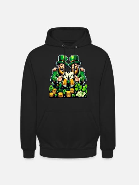 Toasting Leprechaun (Irish Leprechaun)s - Unisex Hoodie - black