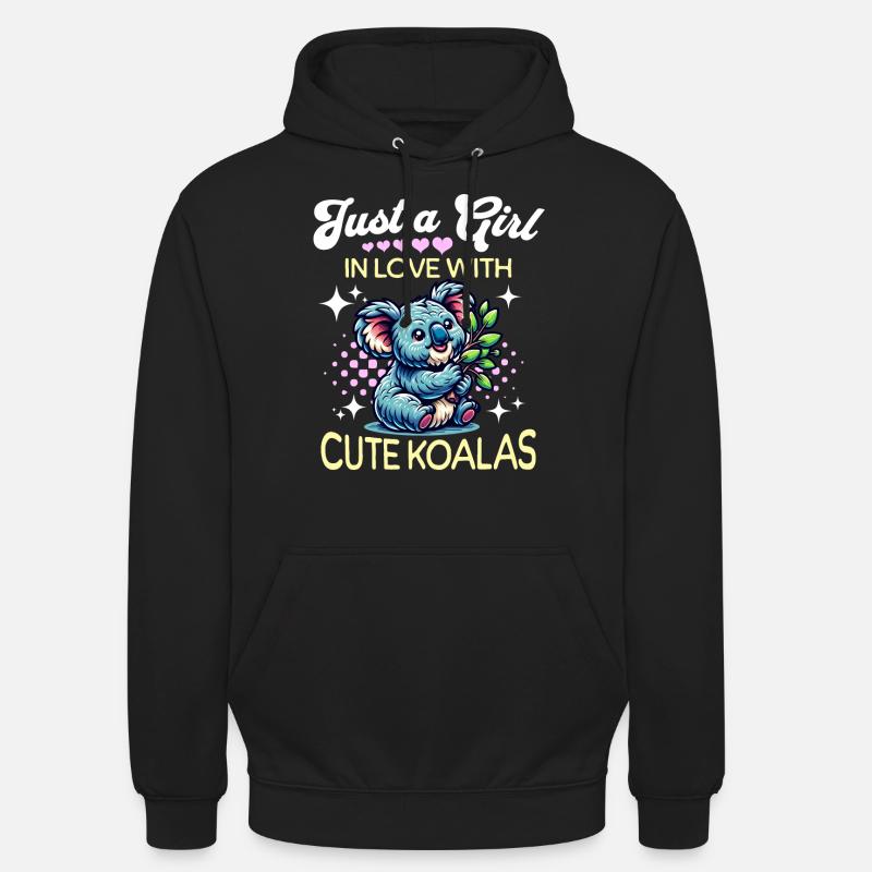 Koala Mädchen - Unisex Hoodie - Schwarz