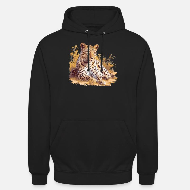 Léopard léopard - Sweat-shirt à capuche unisexe - noir