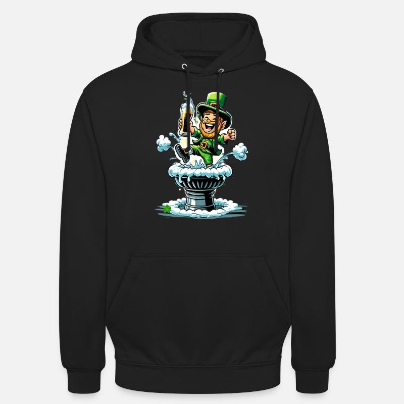 Springender Leprechaun (Irischer Kobold) - Unisex Hoodie - Schwarz