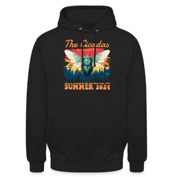 Die Cicadas Reunion Tour Sommer 2024 Damen Herren - Unisex Hoodie - Schwarz - Vorne - Alina (178cm) & Michal (187cm)
