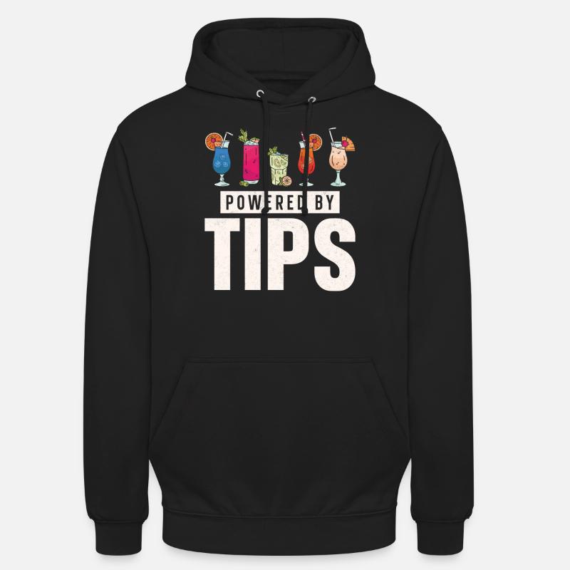 Bartender Mixologist Powered By - Unisex Hoodie - black