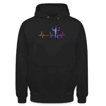 Bartender Mixologist Heartbeat - Unisex Hoodie - black - Front - Alina (178cm) & Michal (187cm)