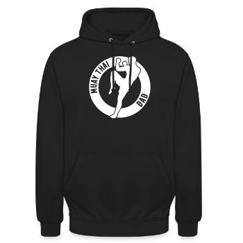 Muay Thai Dad Muay Thai Fighter Daddy - Unisex Hoodie - Schwarz - Vorne - Alina (178cm) & Michal (187cm)