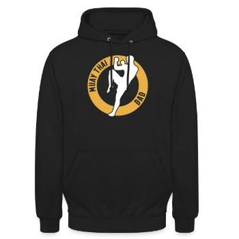 Muay Thai Fighter Daddy Muay Thai Dad - Unisex Hoodie - Schwarz - Vorne - Alina (178cm) & Michal (187cm)