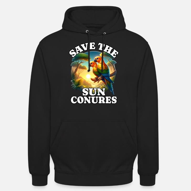 Sauver la perruche solaire - Sweat-shirt à capuche unisexe - noir