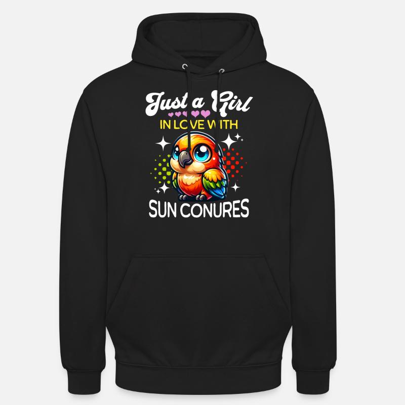 Fille perruche soleil - Sweat-shirt à capuche unisexe - noir