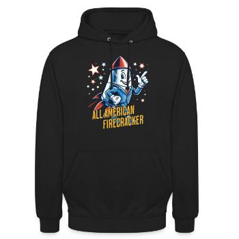 Tout pétard américain Design rétro vintage - Sweat-shirt à capuche unisexe - noir - Devant - Alina (178cm) & Michal (187cm)