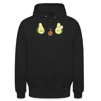 Avocado Guacamole Vegan Gift - Unisex Hoodie - black - Front - Alina (178cm) & Michal (187cm)