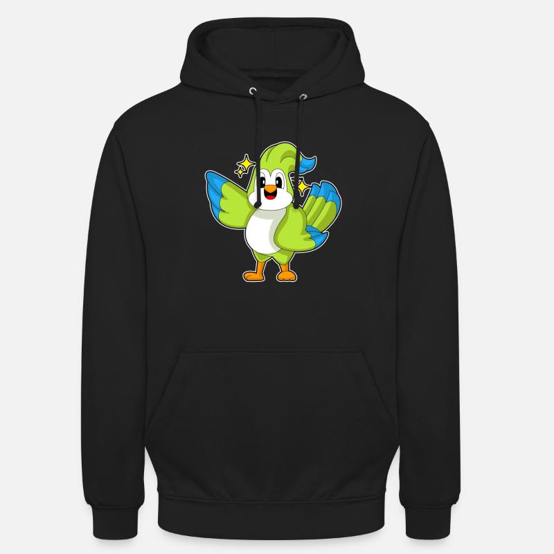 Étoiles perroquets - Sweat-shirt à capuche unisexe - noir