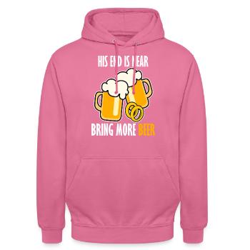 Groom Best Man Groomsmen Bride Beer - Sweat-shirt à capuche unisexe - rose - Devant - Alina (178cm) & Michal (187cm)