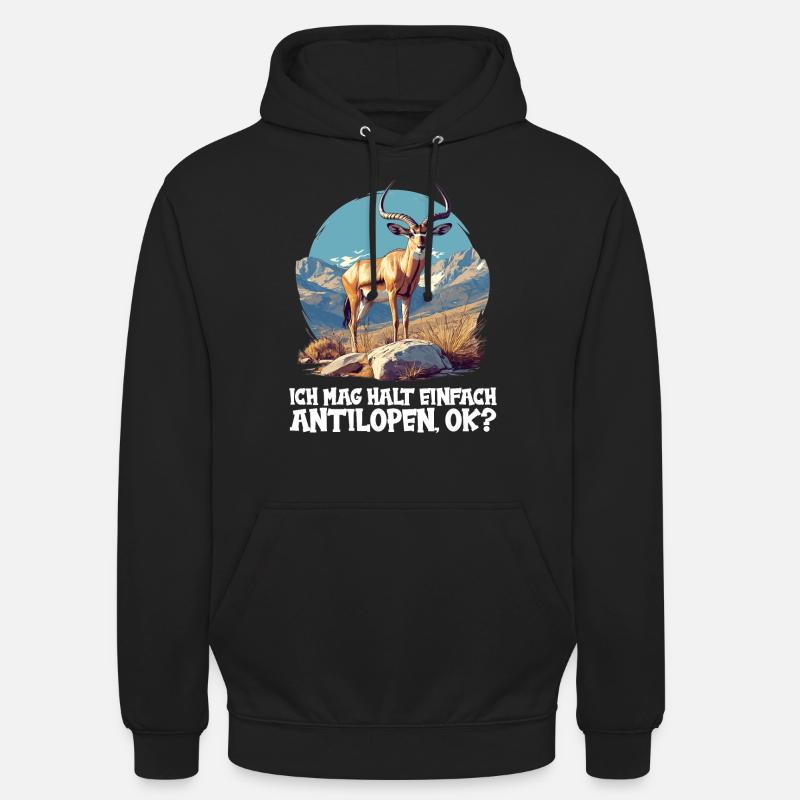 Antilope antilope antilope ouverte - Sweat-shirt à capuche unisexe - noir
