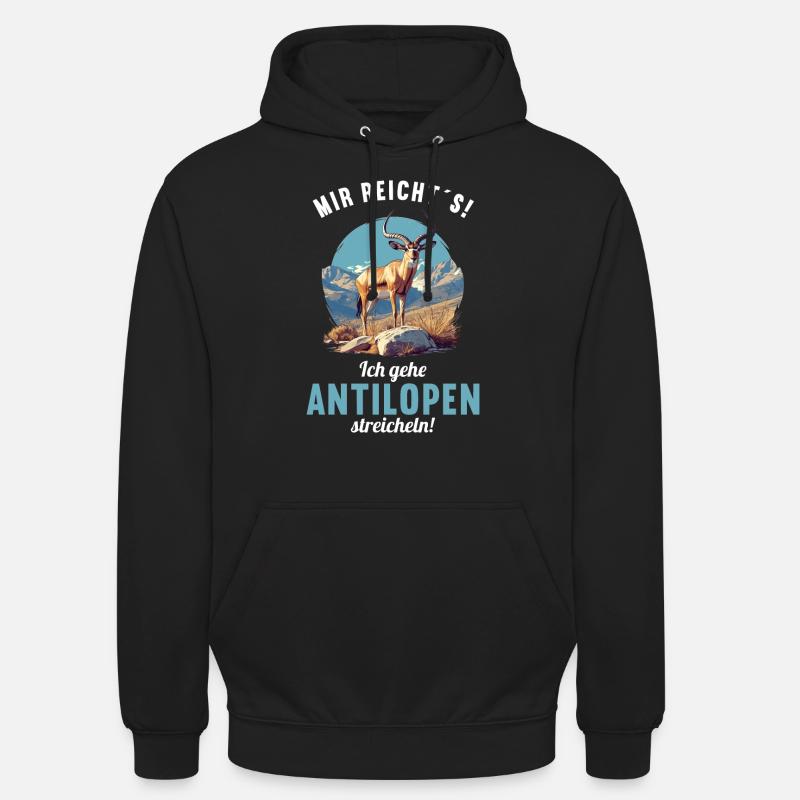 Antilope antilope antilope ouverte - Sweat-shirt à capuche unisexe - noir