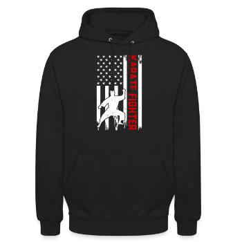 Karaté Arts Martiaux Karaté Combat Karaté Combattant - Sweat-shirt à capuche unisexe - noir - Devant - Alina (178cm) & Michal (187cm)
