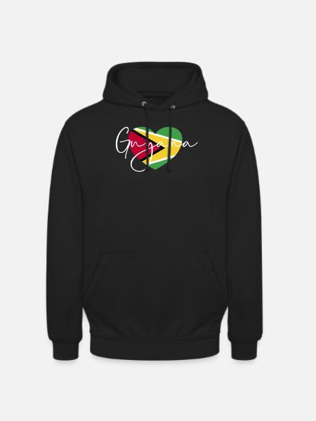 Guyana-Flaggen-Herz Stolzes Guyana-Guyana - Unisex Hoodie - Schwarz