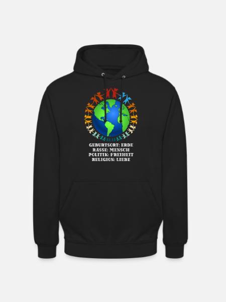 Nice "against racism" Refugees Welcome - Unisex Hoodie - black