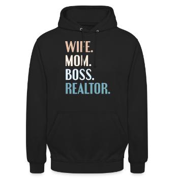 Immobilienmakler Immobilien Makler Geschenk - Unisex Hoodie - Schwarz - Vorne - Alina (178cm) & Michal (187cm)