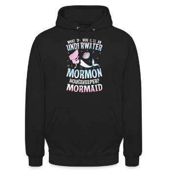 Underwater Mormon Housekeeper Mormaid für einen - Unisex Hoodie - Schwarz - Vorne - Alina (178cm) & Michal (187cm)