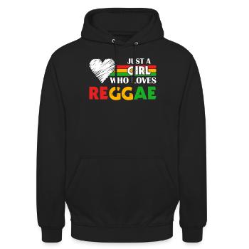 Rastafari Girl, Festival Rasta Jamaika Reggae - Unisex Hoodie - Schwarz - Vorne - Alina (178cm) & Michal (187cm)