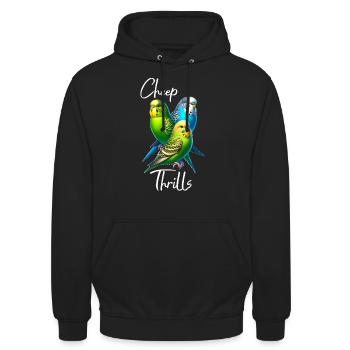 Lustige Wellensittich Sprüche - Unisex Hoodie - Schwarz - Vorne - Alina (178cm) & Michal (187cm)