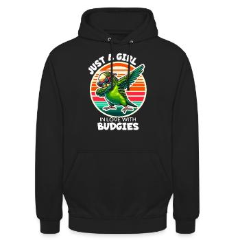 Fille Aime Perruche - Sweat-shirt à capuche unisexe - noir - Devant - Alina (178cm) & Michal (187cm)