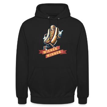 Wiener Winner 4 Juillet Memorial Day - Sweat-shirt à capuche unisexe - noir - Devant - Alina (178cm) & Michal (187cm)