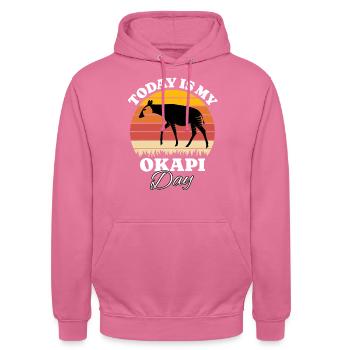 Waldgiraffe Okapi - Unisex Hoodie - Pink - Vorne - Alina (178cm) & Michal (187cm)