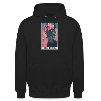 Tarot Cards Tarot Card The Devil The Devil - Unisex Hoodie - black - Front - Alina (178cm) & Michal (187cm)