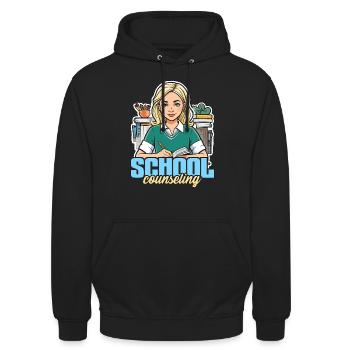 School Counselor School Counseling Psychologist - Unisex Hoodie - black - Front - Alina (178cm) & Michal (187cm)