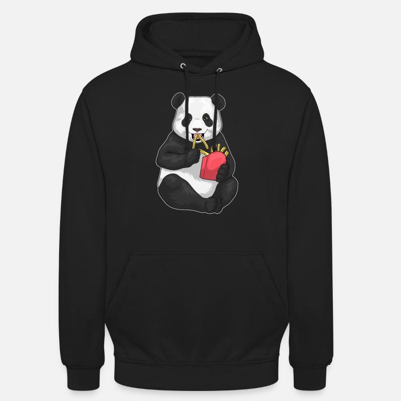 Frites Panda - Sweat-shirt à capuche unisexe - noir
