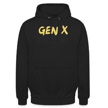 Gen X Generation X Gen X - Unisex Hoodie - Schwarz - Vorne - Alina (178cm) & Michal (187cm)