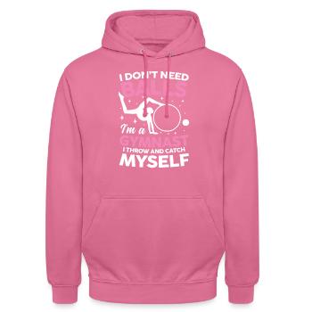 I Don't Need Balls I'm Gymnast Throw Catch Myself - Unisex Hoodie - Pink - Vorne - Alina (178cm) & Michal (187cm)