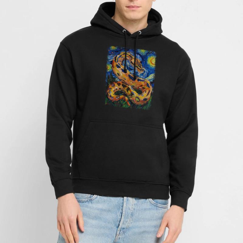Kugelpython Schlange Sternennacht Gemälde Unisex Hoodie