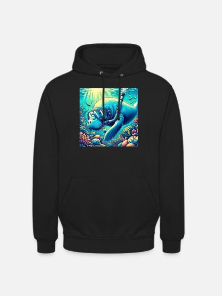 Dugong - Sweat-shirt à capuche unisexe - noir