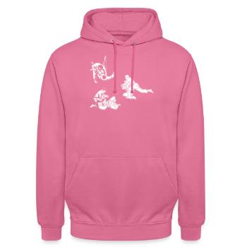 Judo fighter Judo Silhouette Judo - Unisex Hoodie - pink - Front - Alina (178cm) & Michal (187cm)