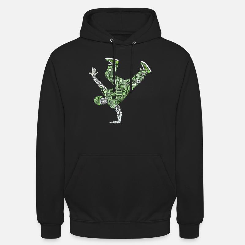 Breakdance, Breakdancer, Breakdancing, Hip Hop - Sweat-shirt à capuche unisexe - noir