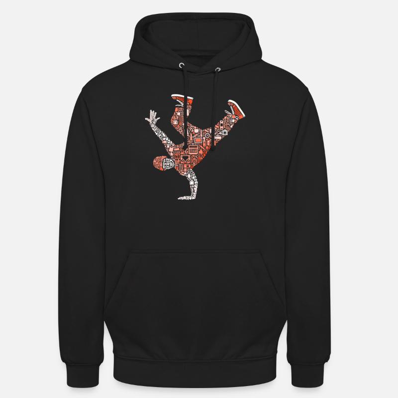 Breakdance, Breakdancer, Breakdancing, Hip Hop - Sweat-shirt à capuche unisexe - noir