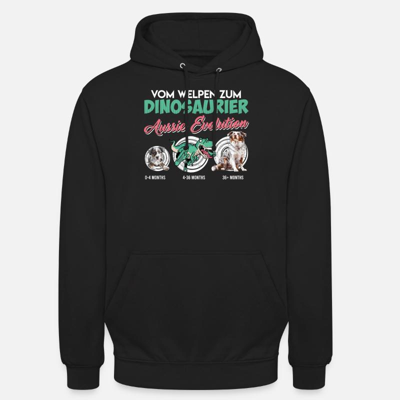 Aussie FROM PUPPY TO DINOSAUR Aussie evolution Unisex Hoodie